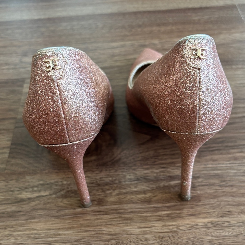 Sam Edelman Rose Gold Glitter Heels - Picture 6 of 9